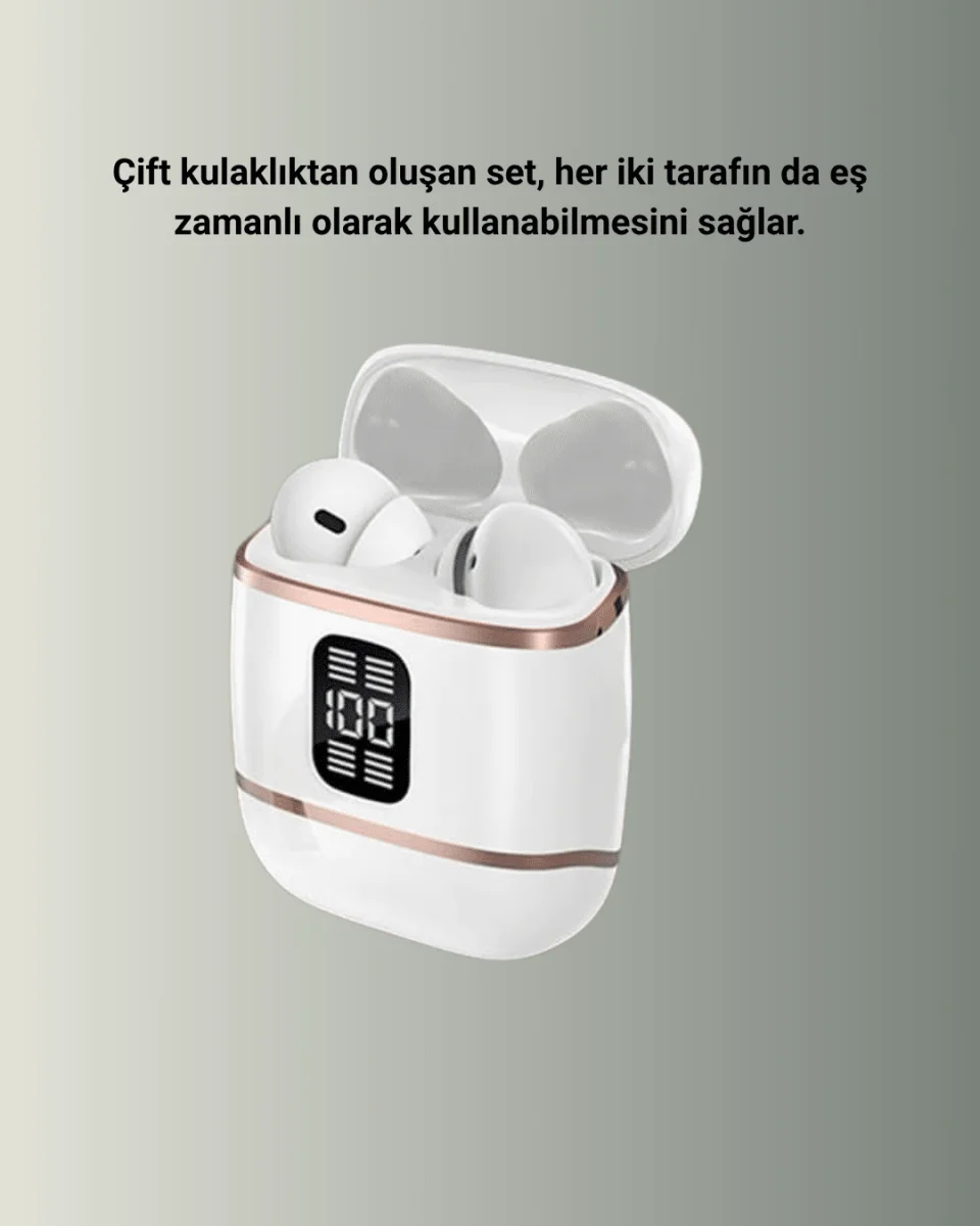 Çift Kulaklıklı Bluetooth Kulaklık – 4 Adet, ANC-ENC, Şarj Kutulu, Dijital Göstergeli