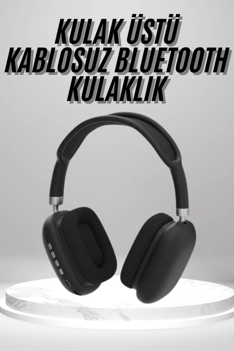 Kulak Üstü Kablosuz Bluetooth Kulaklık Yumuşak Süngerli SD Kart Girişli