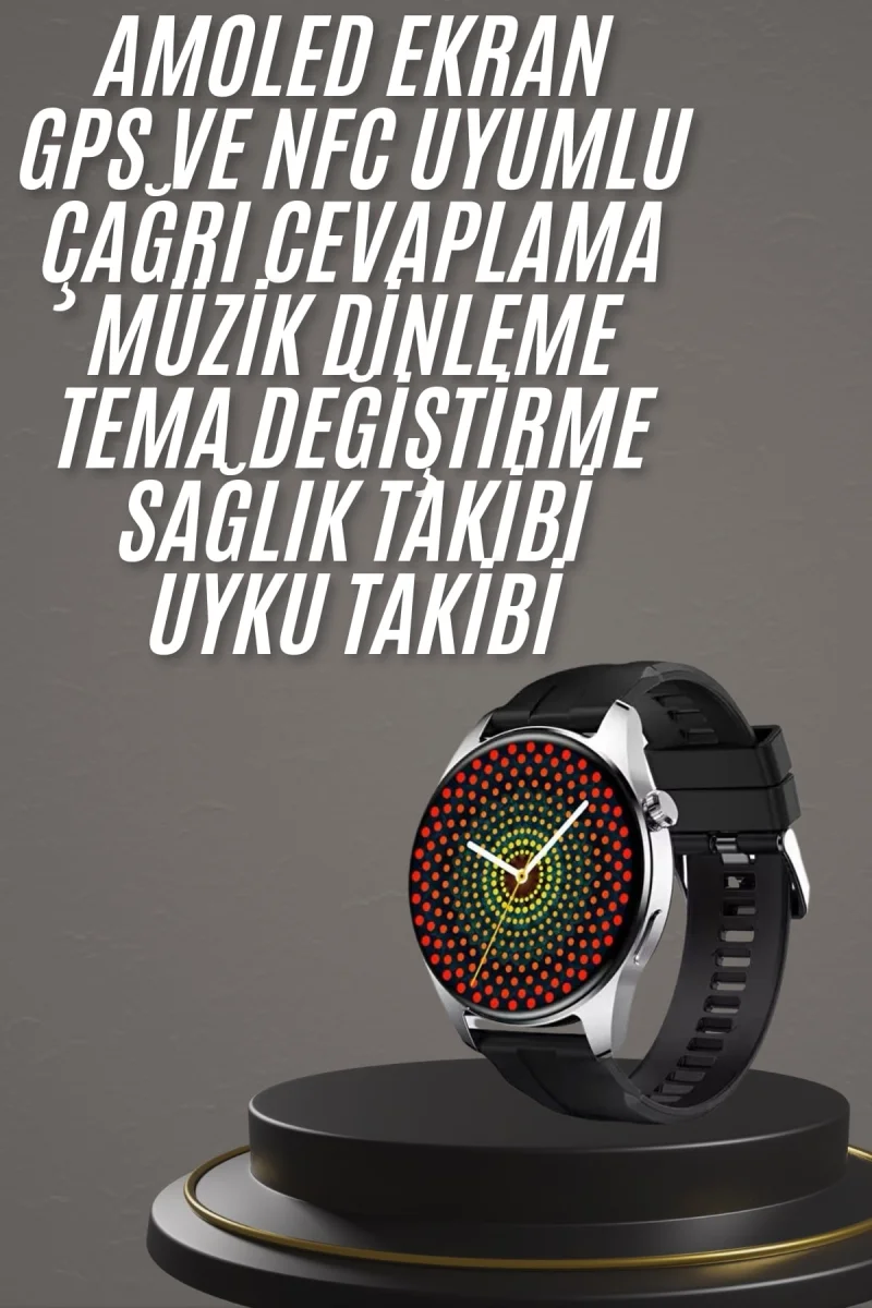 Yeni Nesil Akıllı Saat 1.5 Inç Amoled Ekran Çağrı Cevaplayabilen