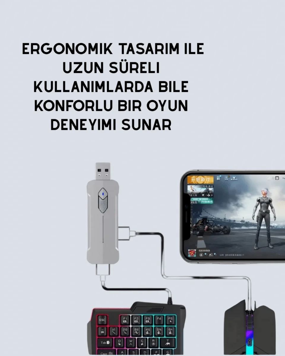 Tak-Çalıştır Mobil Oyun Ekipmanları Seti – Klavye Mouse Dahil