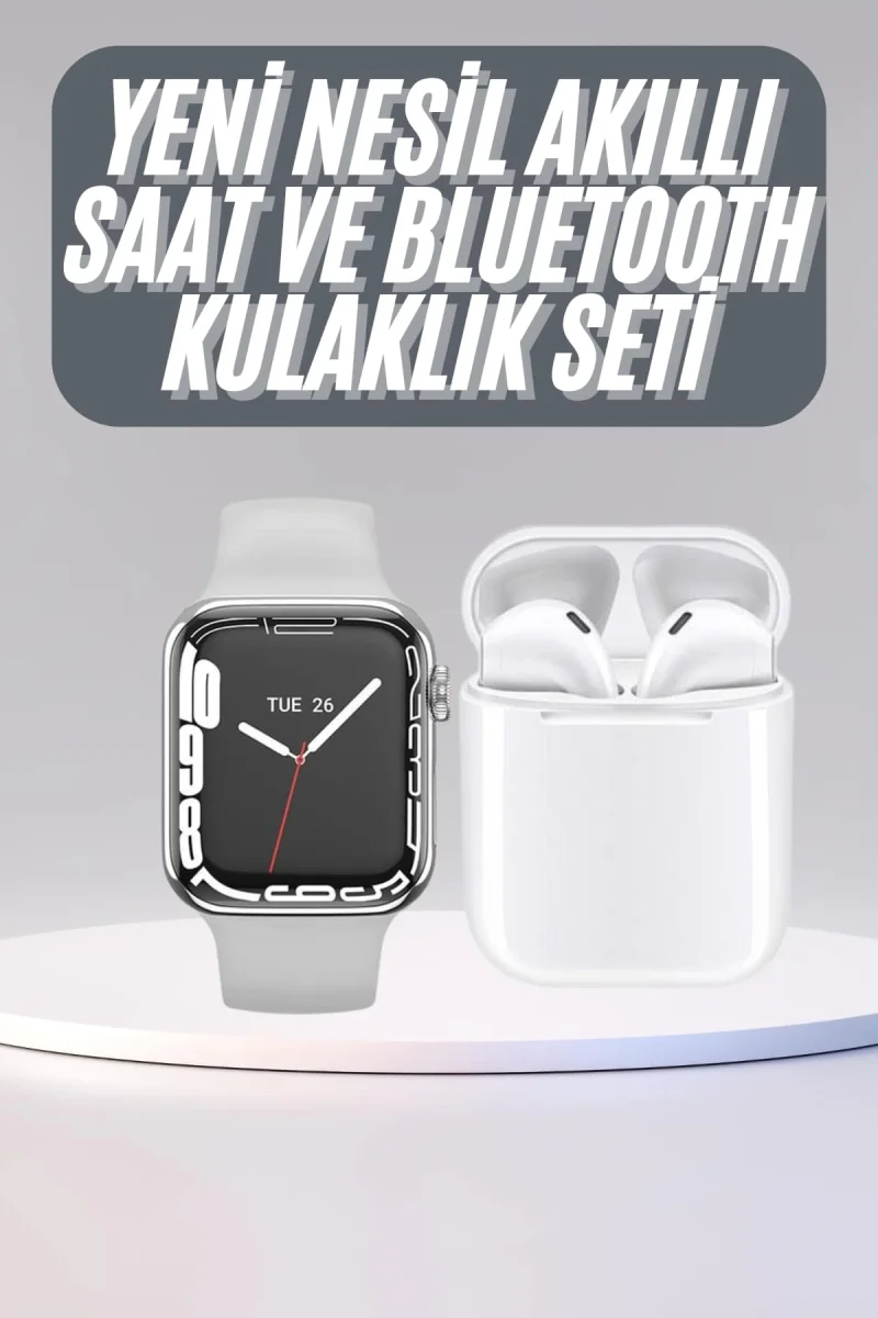 Akıllı Saat Kulaklık Hediyeli Uyku ve Sağlık Takibi Yapabilen Uzun Ömürlü
