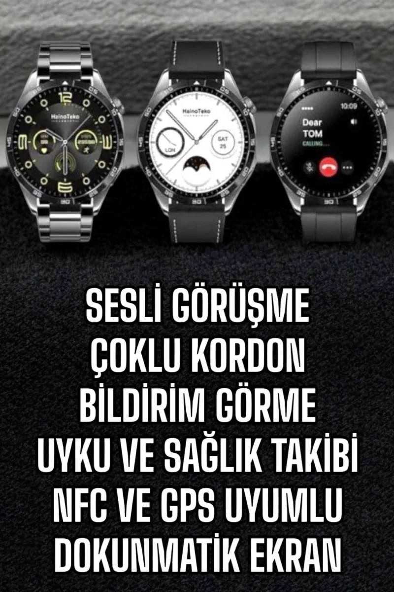 Akıllı Saat Titreşimli Pusula Nabız ve Tansiyon Ölçer NFC Uyumlu