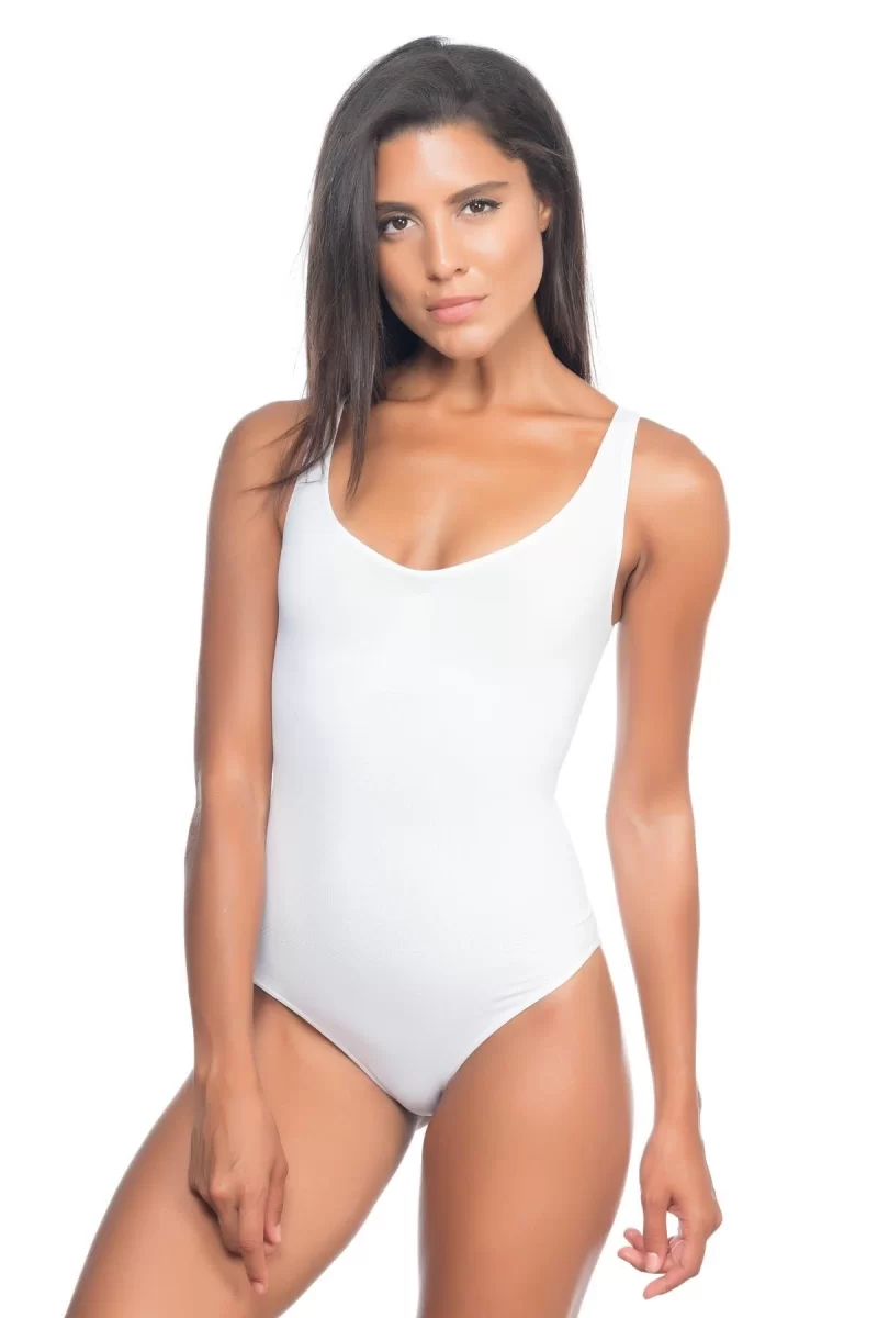 Beyaz Kalın Askılı Body Korse