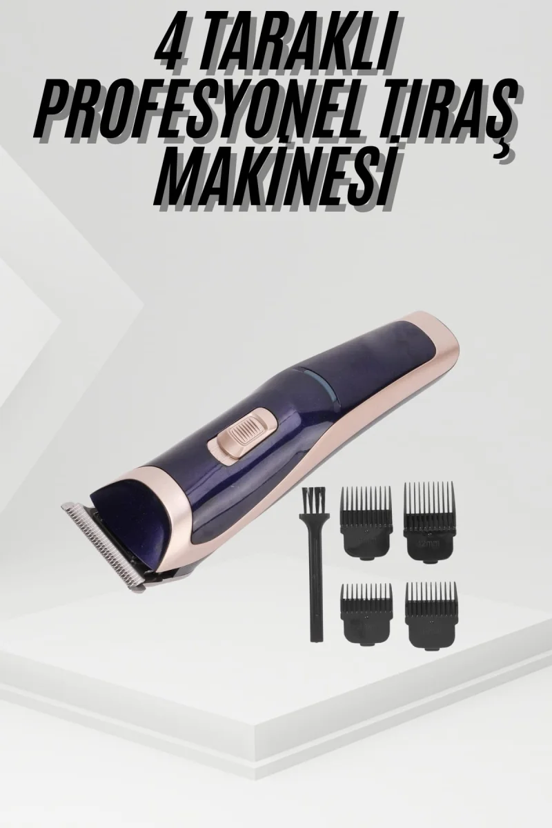 Tıraş Makinesi 4 Başlıklı Paslanmaz Çelik Bıçaklı Tüm Saç Tiplerine Uygun