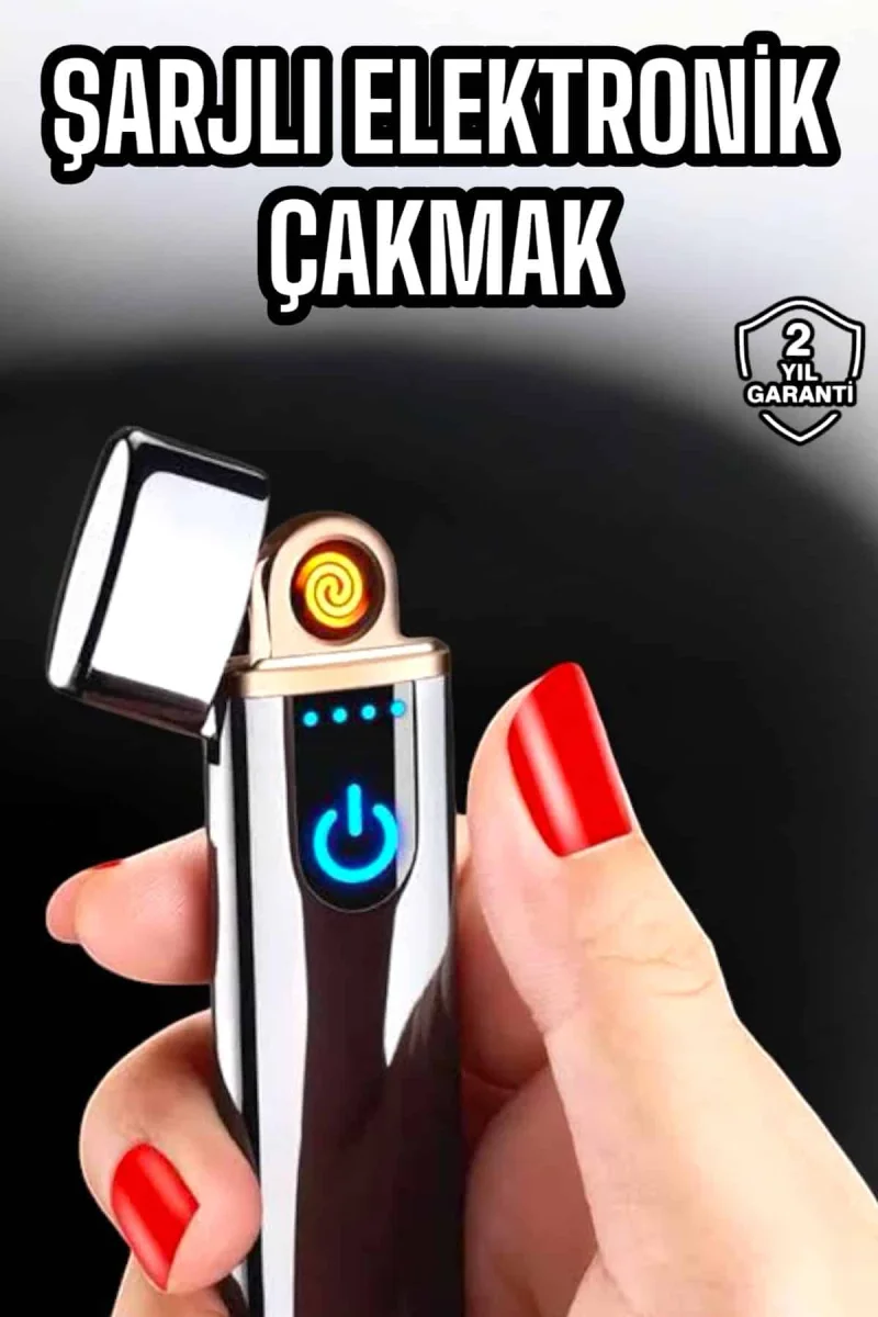 Şarjlı Elektronik Çakmak Dokunmatik Metal Uçlu Çevre Dostu