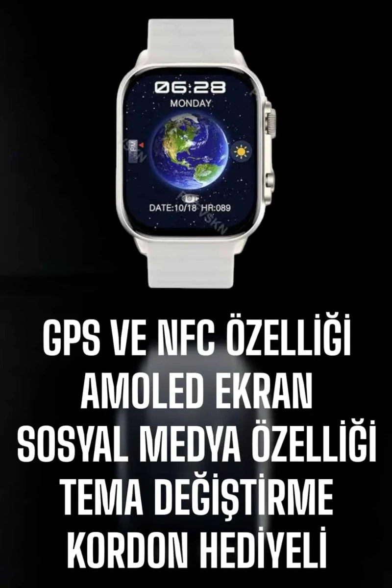 Akıllı Saat Android ve İOS Uyumlu NFC Ve GPS Özelliği Arama Cevaplayan