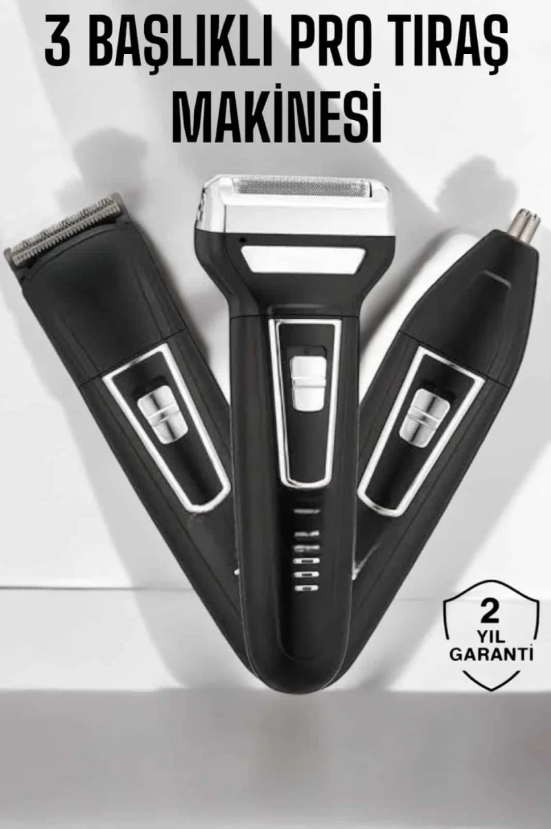 3 Başlıklı Profesyonel Tıraş Makinesi