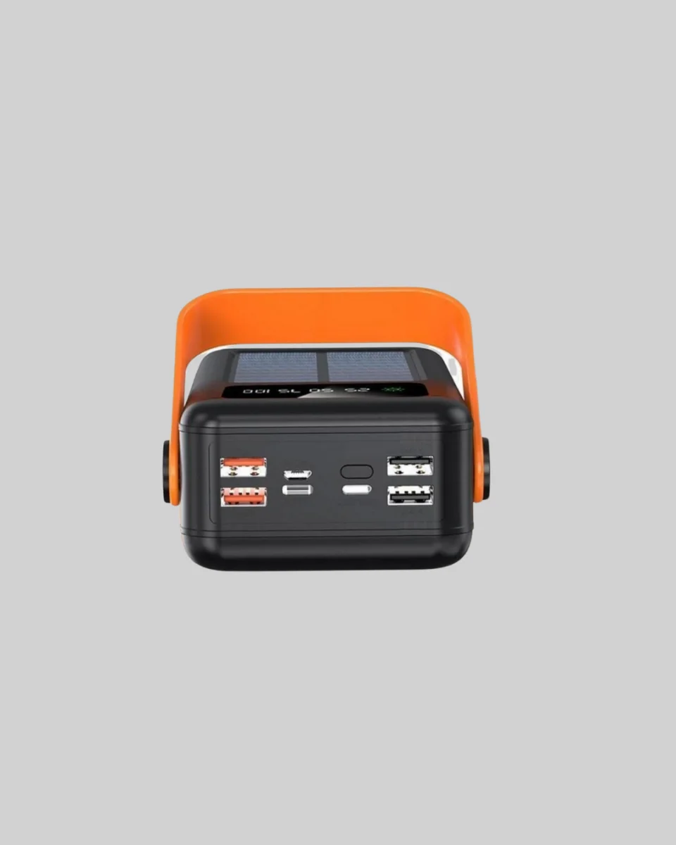 Powerbank Solar Fenerli Çoklu Kablolu Taşınabilir Şarj Aleti