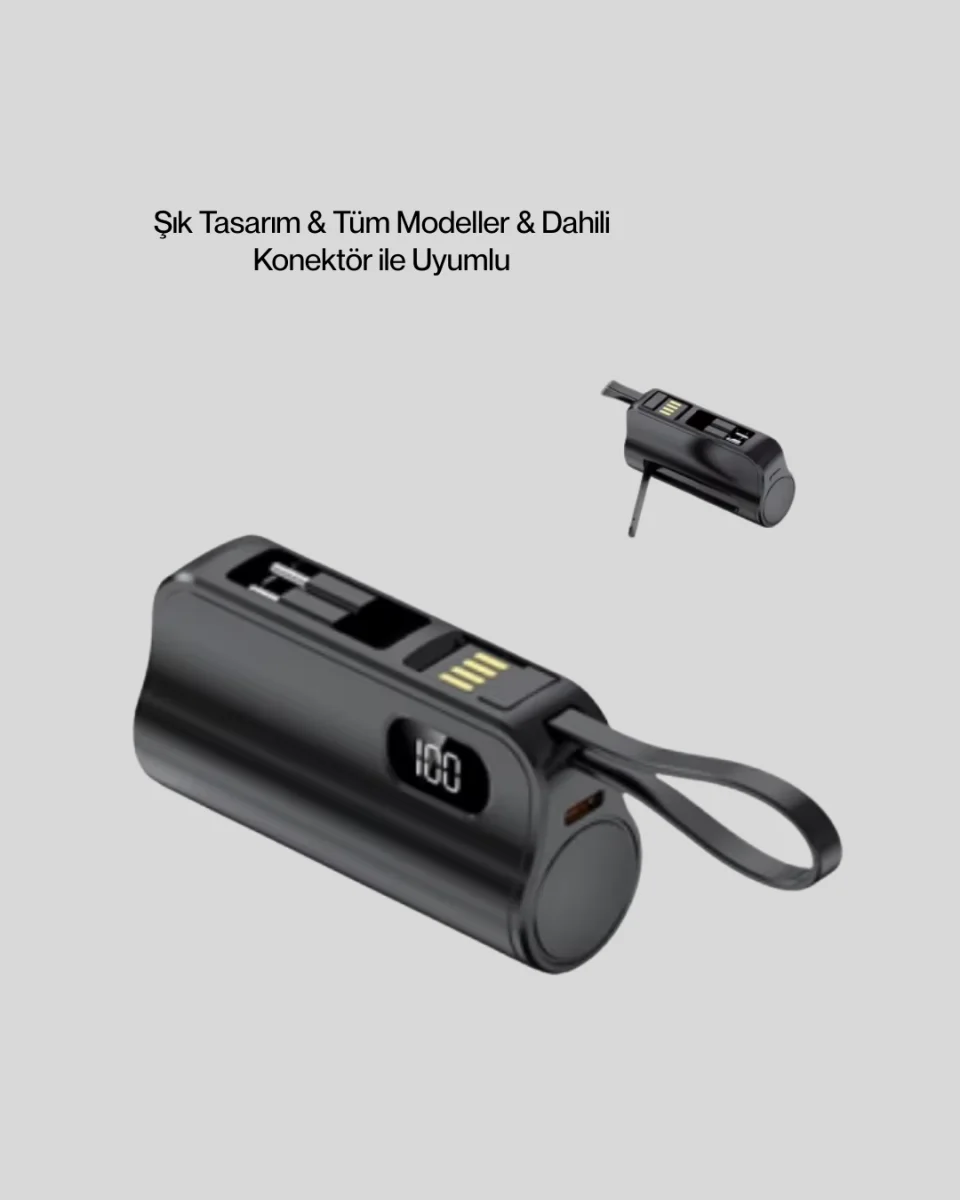 Dahili Type-C Konektörlü Mini 2000mAh Powerbank