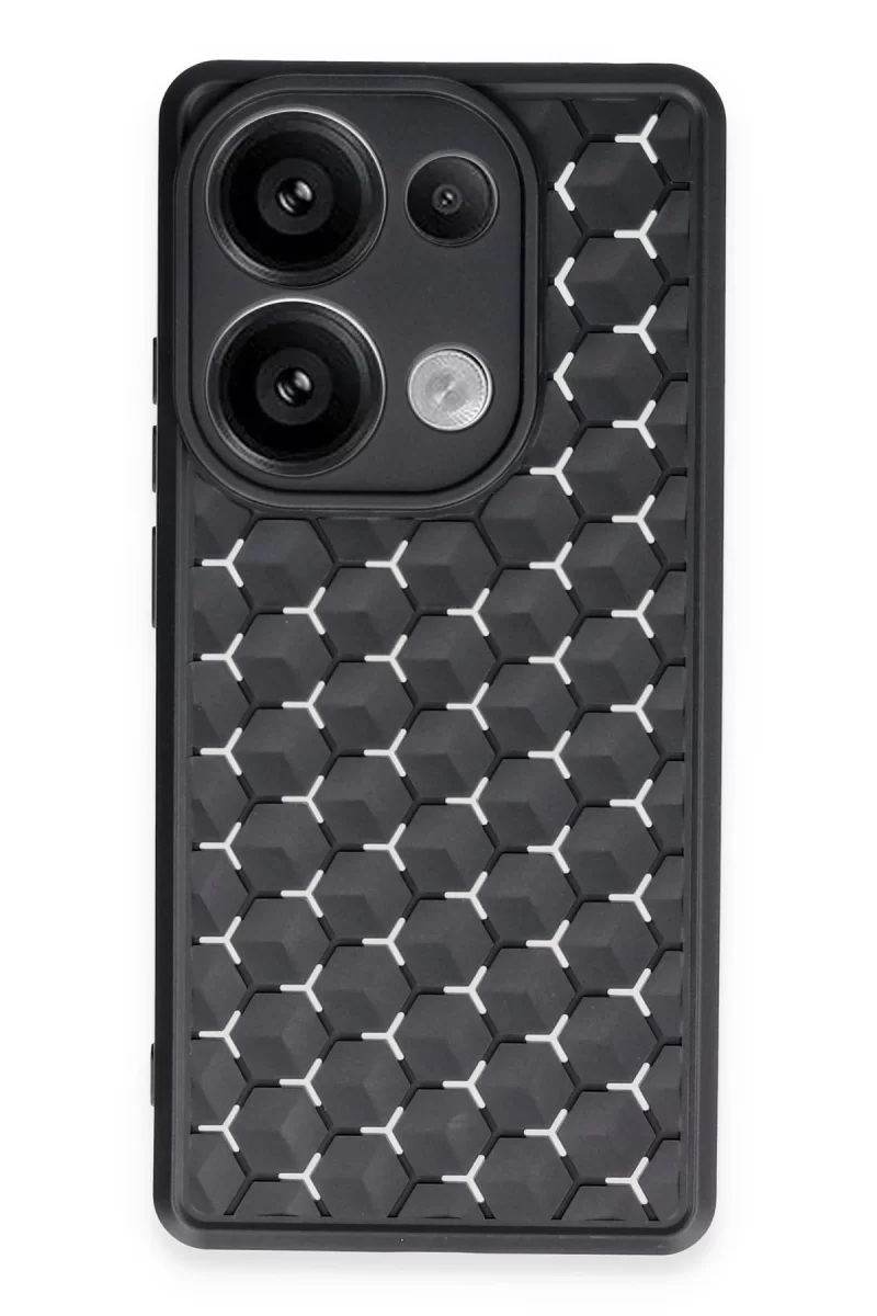 Newface Xiaomi Redmi Note 13 Pro 5G Kılıf Petek Silikon Kapak - Siyah