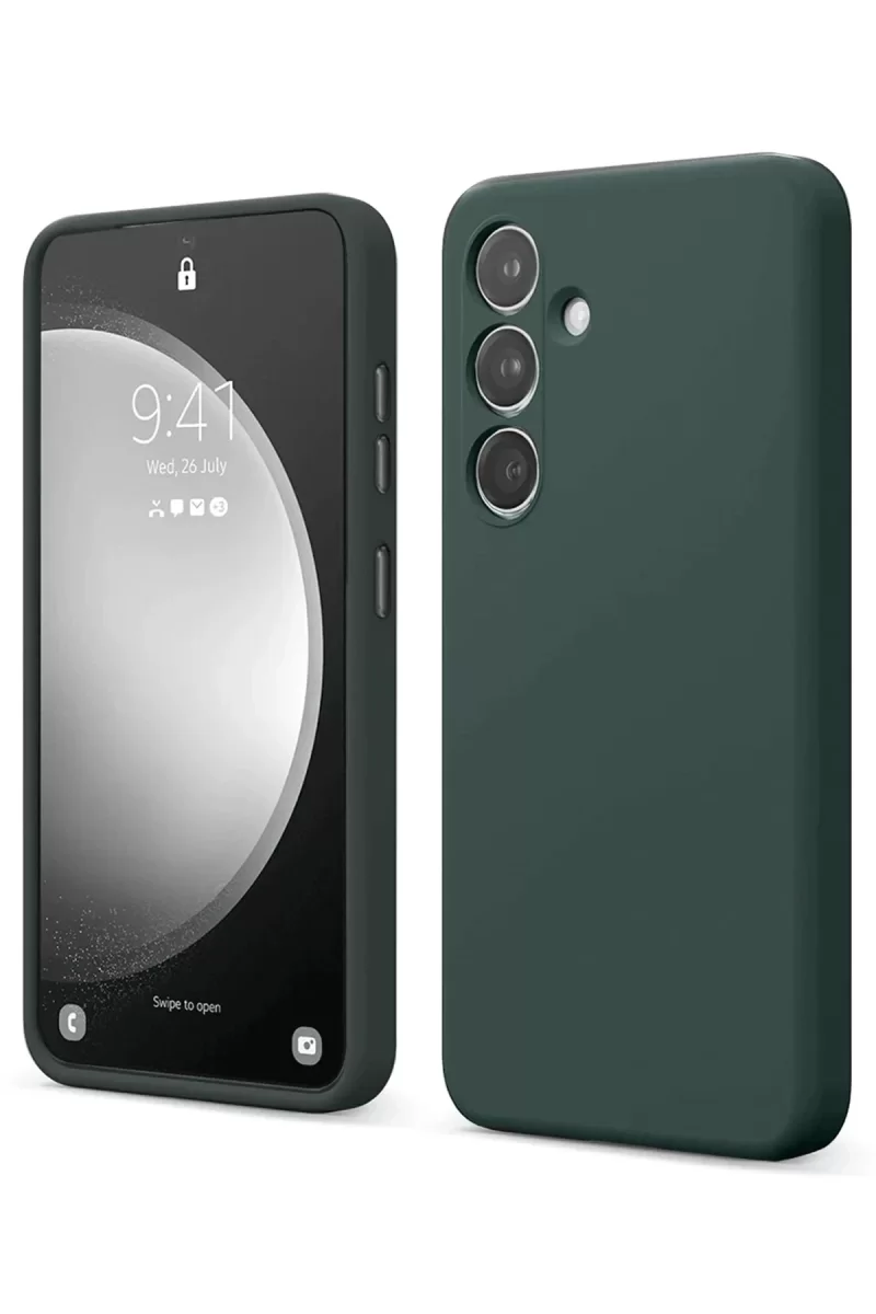 Newface Samsung Galaxy S24 FE Kılıf First Silikon - Koyu Yeşil
