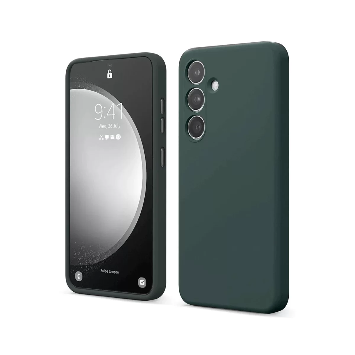 Newface Samsung Galaxy S24 FE Kılıf First Silikon - Koyu Yeşil