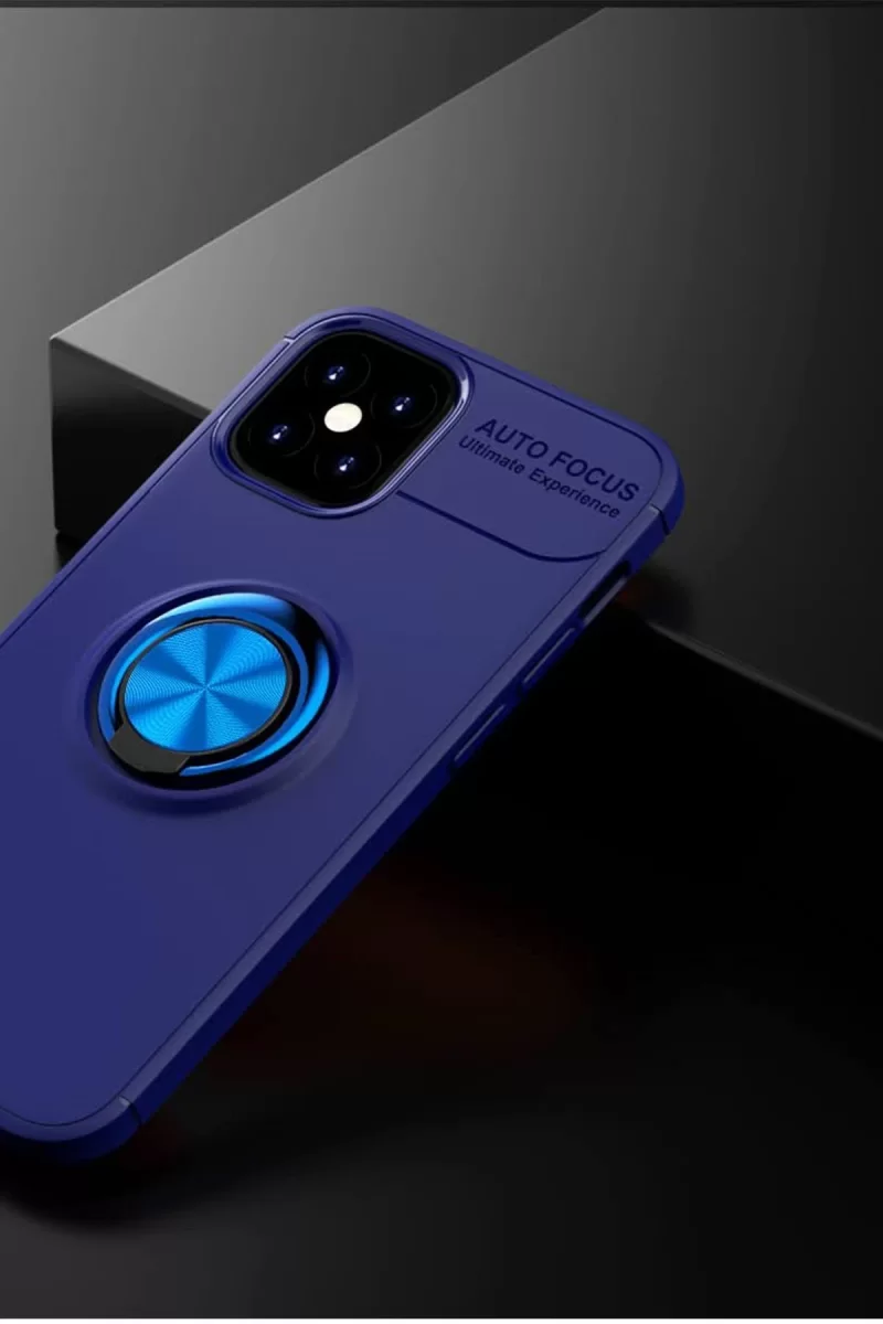Newface Apple iPhone 12 Mini Kılıf Range Yüzüklü Silikon - Mavi
