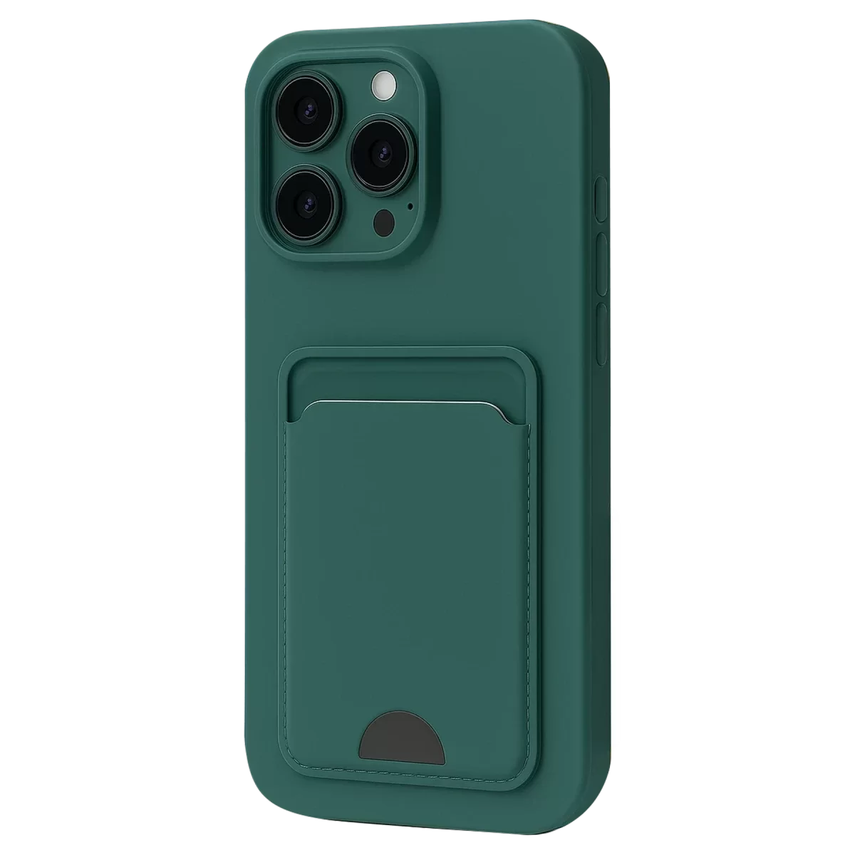 Newface Apple iPhone 16 Pro Kılıf Kelvin Kartvizitli Silikon - Koyu Yeşil