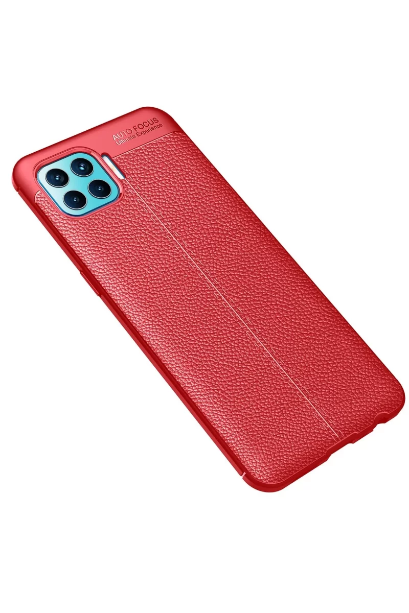 Newface Oppo Reno 4 Lite Kılıf Auto Focus Kapak - Kırmızı