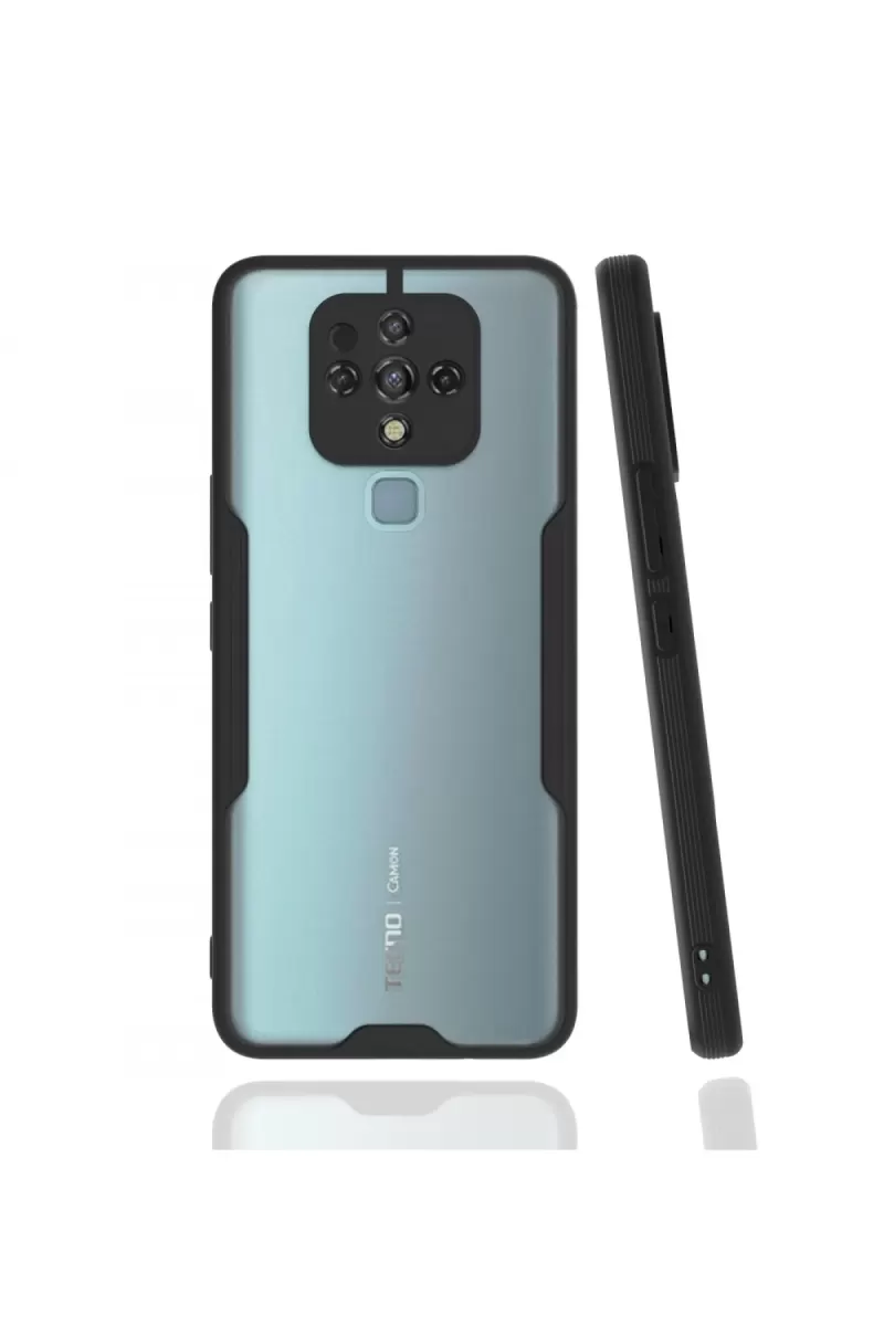 Newface Tecno Camon 16 Kılıf Platin Silikon - Siyah
