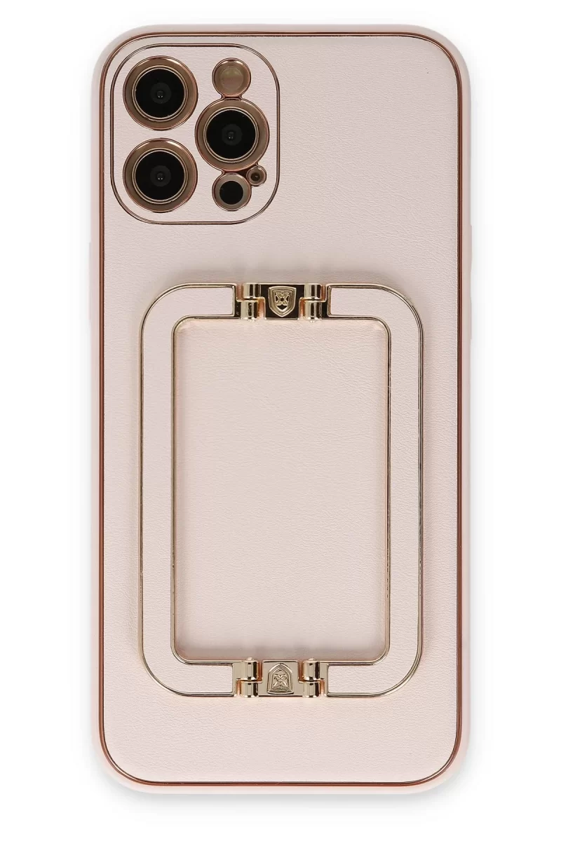 Newface Apple iPhone 12 Pro Kılıf Coco Elit Kapak - Pudra