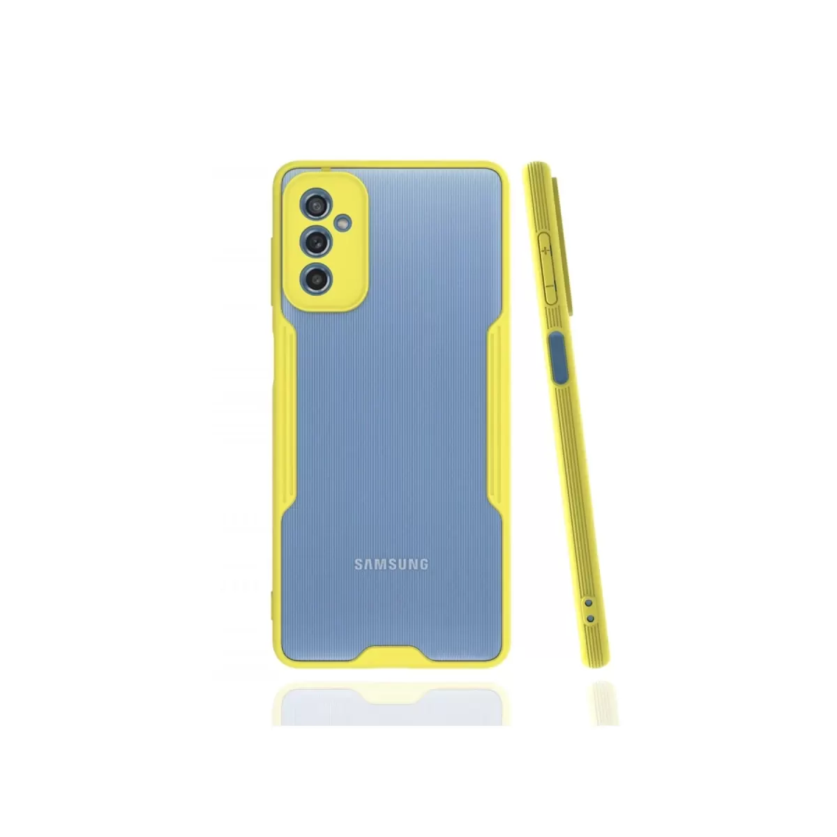 Newface Samsung Galaxy M52 5G Kılıf Platin Silikon - Sarı