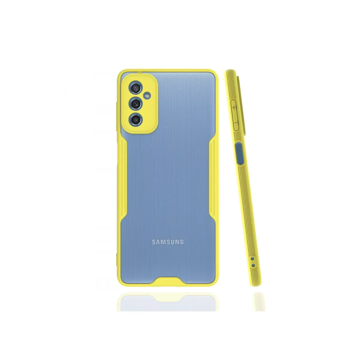 Newface Samsung Galaxy M52 5G Kılıf Platin Silikon - Sarı
