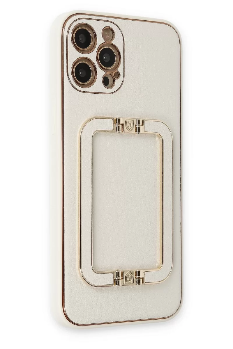 Newface Apple iPhone 12 Pro Max Kılıf Coco Elit Kapak - Beyaz