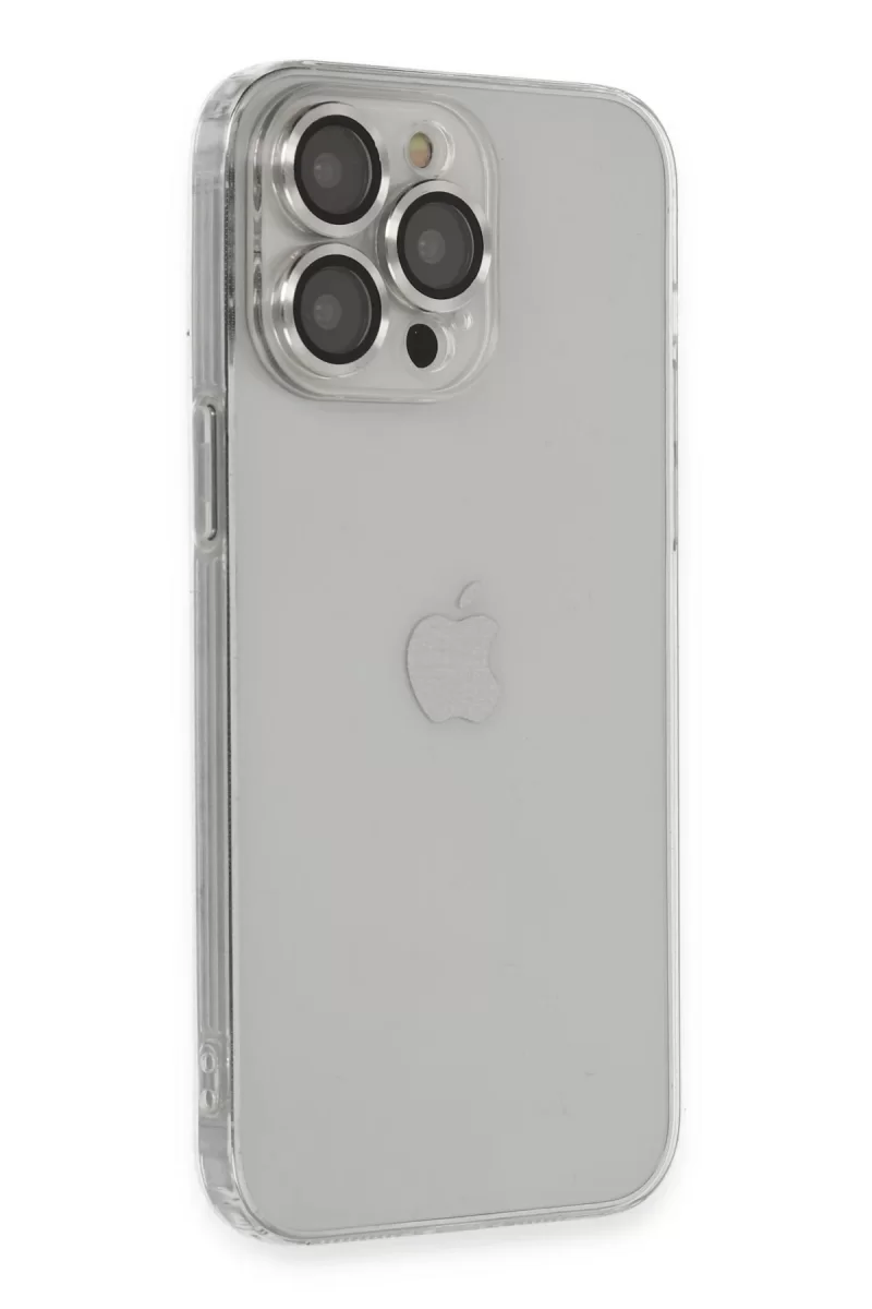 Newface Apple iPhone 13 Pro Max Kılıf Luko Lens Silikon - Gümüş