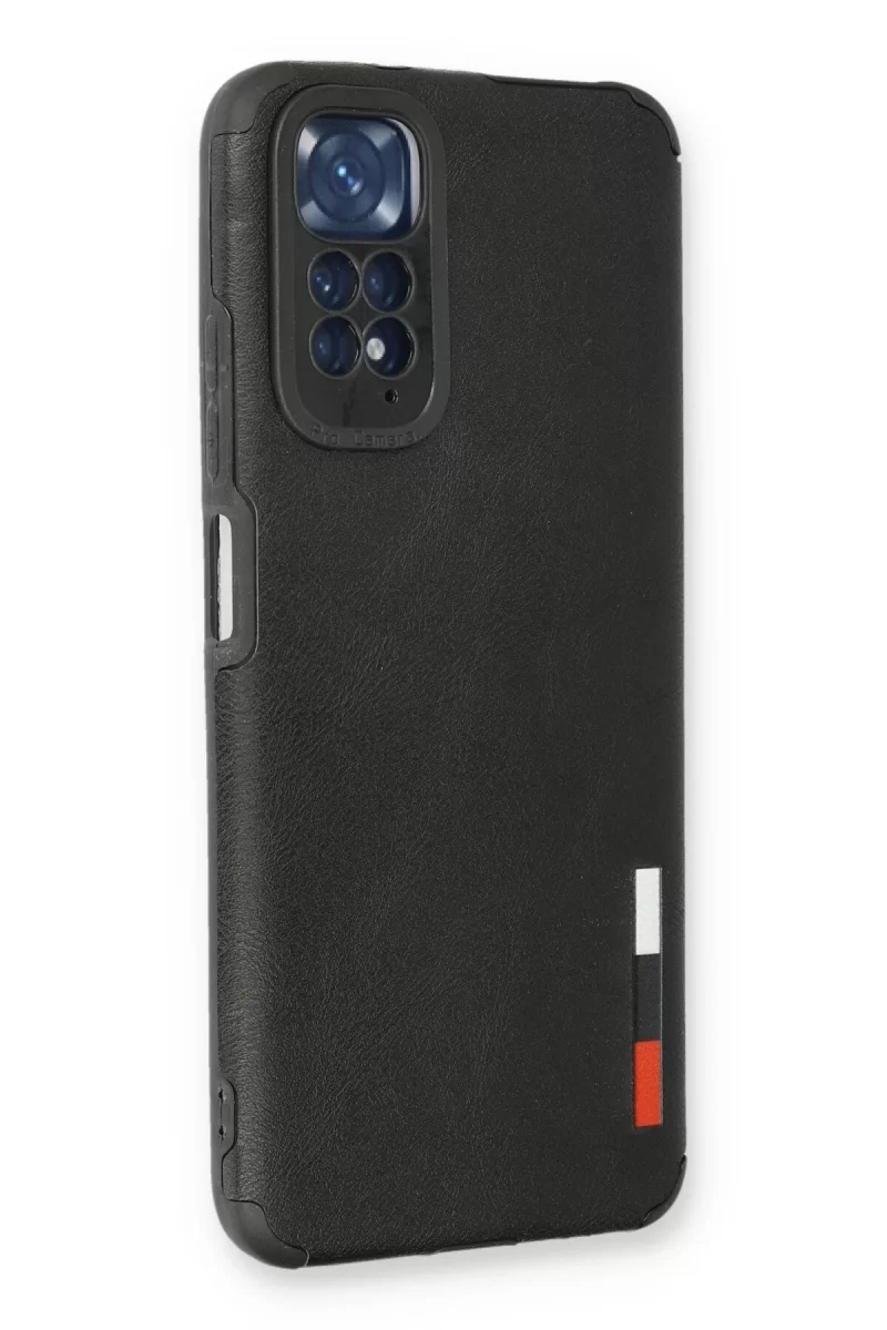 Newface Xiaomi Redmi Note 11 Kılıf Loop Deri Silikon - Siyah