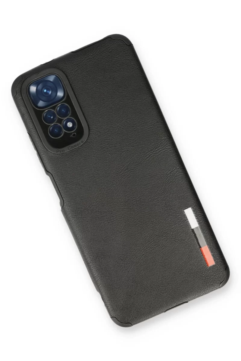 Newface Xiaomi Redmi Note 11 Kılıf Loop Deri Silikon - Siyah