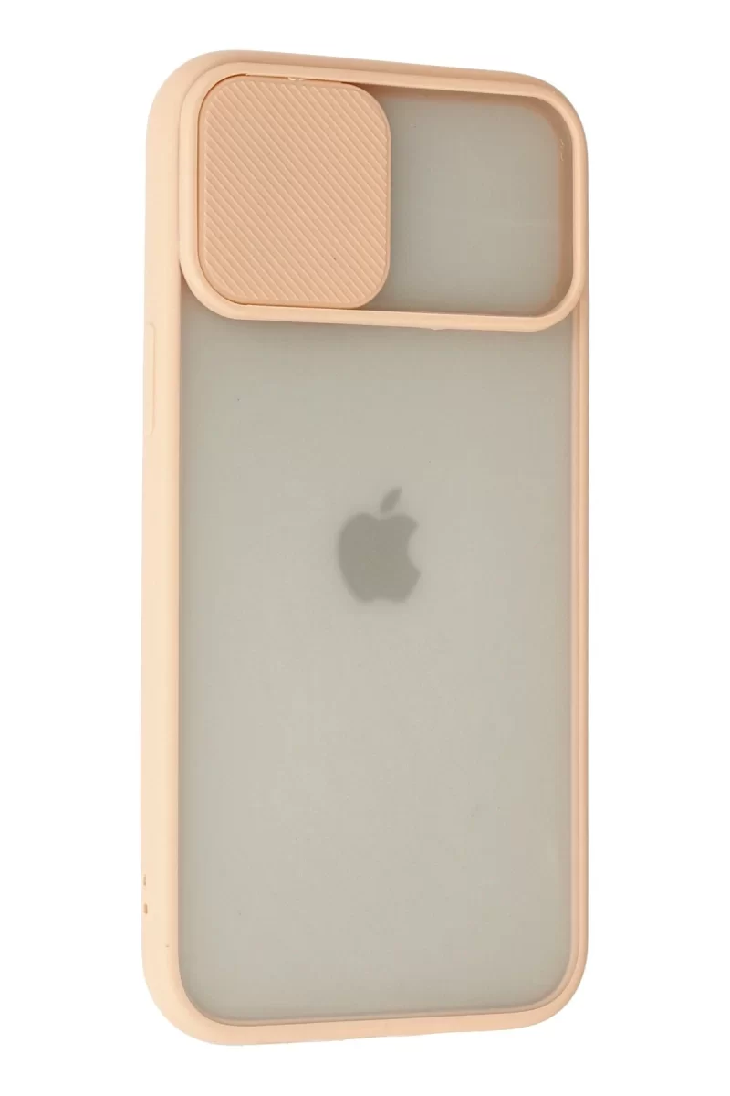 Newface Apple iPhone 12 Pro Max Kılıf Palm Buzlu Kamera Sürgülü Silikon - Pembe