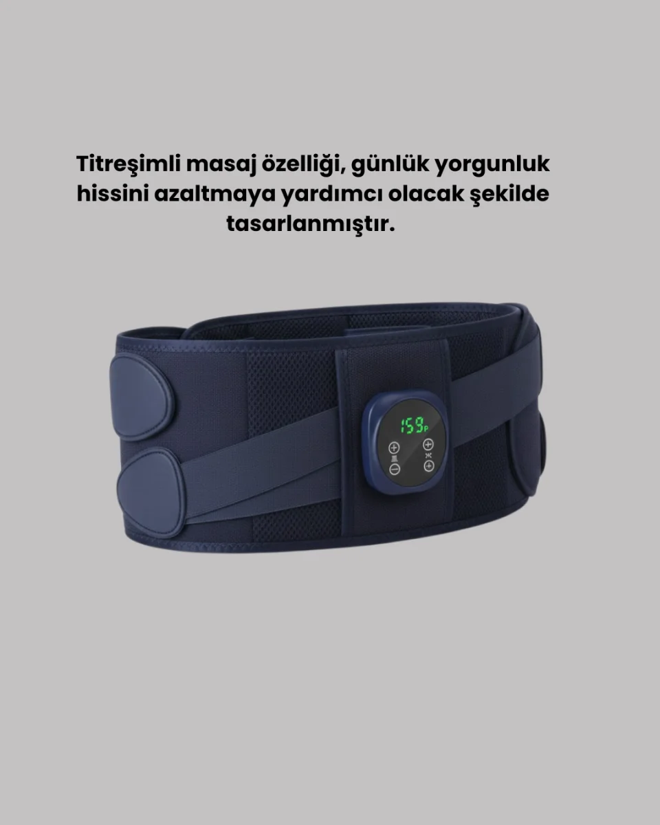 Titreşimli Masajlı Bel Kemeri Sessiz Çalışma 100 cm Bel Uyumlu