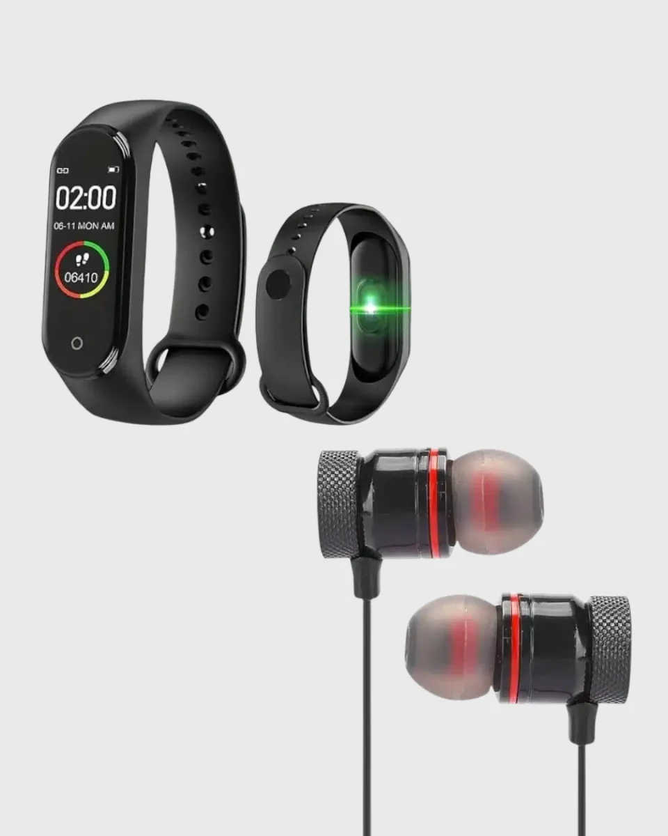 M6 Akıllı Bileklik ve Bluetooth Spor Kulaklık 2’li Set