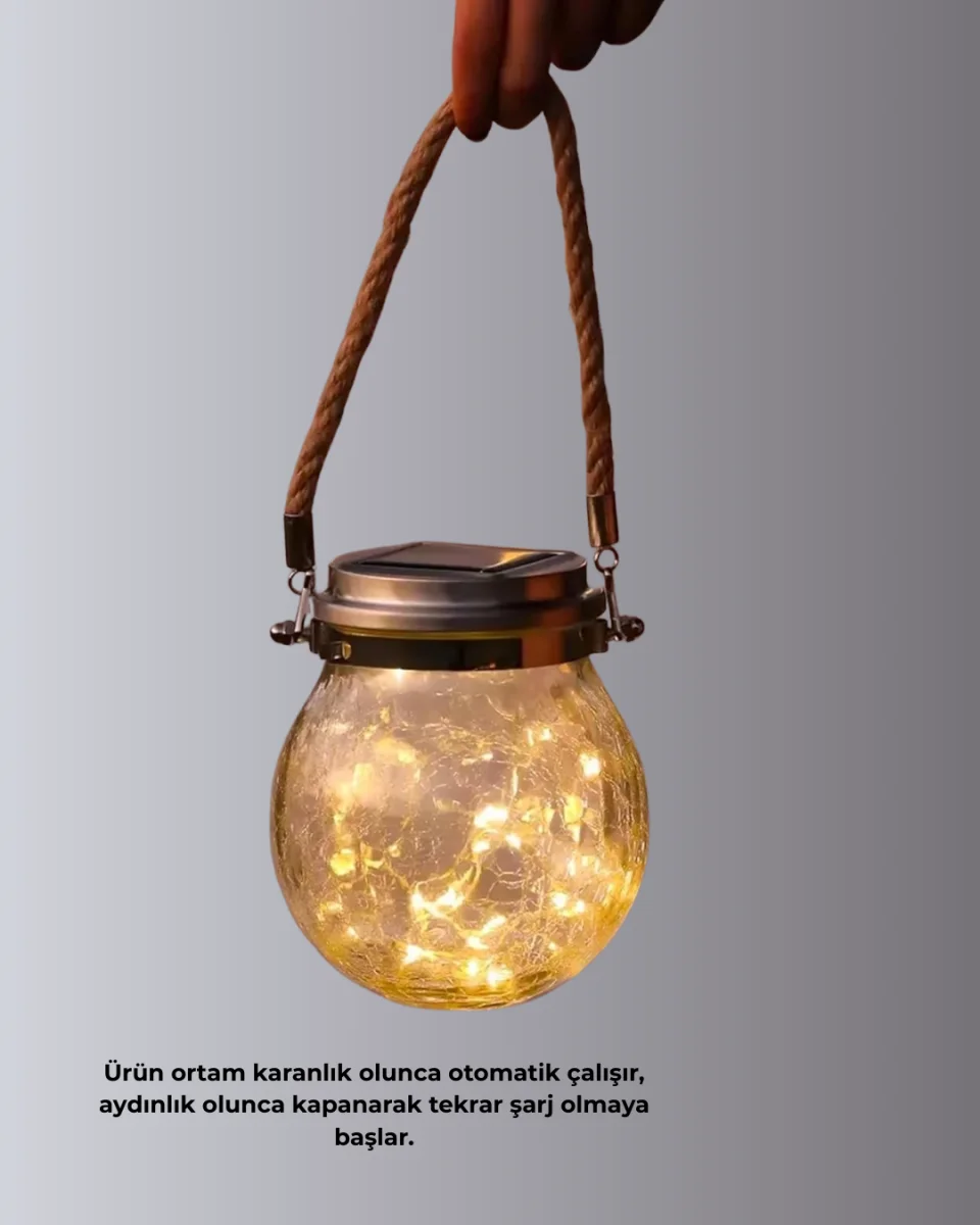 Solar Güneş Enerjili Dekoratif Cam Lamba