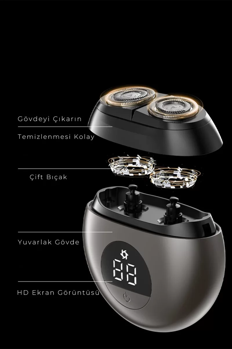 Newface CB-S1 Dijital Şarj Göstergeli Tıraş Makinesi - Gri