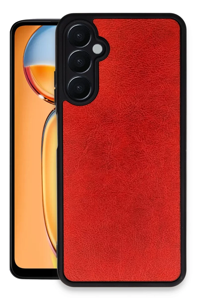 Newface Samsung Galaxy A35 5G Kılıf Aras Deri Kapak - Kırmızı