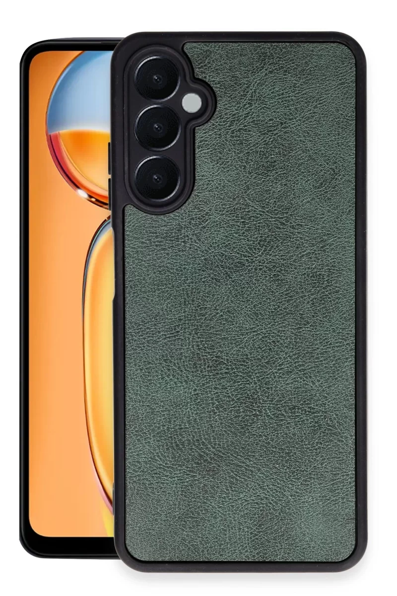 Newface Samsung Galaxy A35 5G Kılıf Aras Deri Kapak - Koyu Yeşil