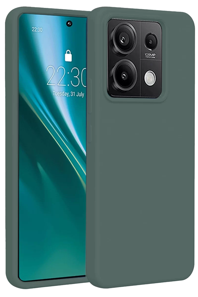 Newface Xiaomi Redmi Note 13 Pro 4G Kılıf First Silikon - Koyu Yeşil