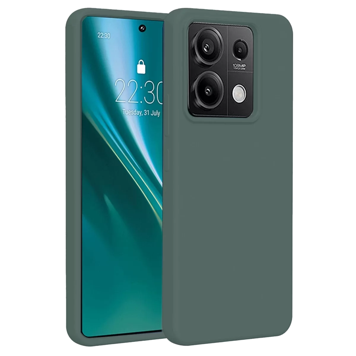 Newface Xiaomi Redmi Note 13 Pro 4G Kılıf First Silikon - Koyu Yeşil