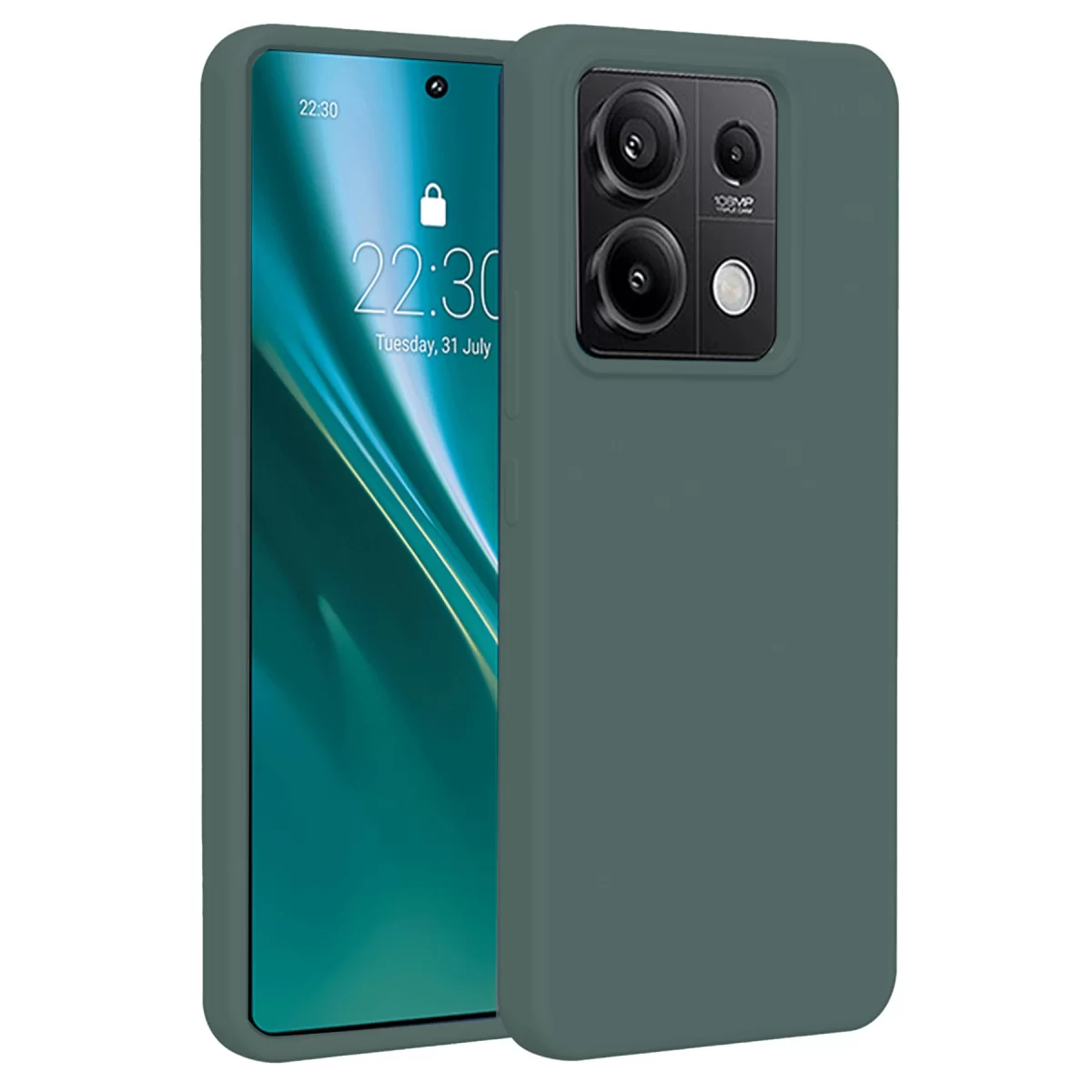 Newface Xiaomi Redmi Note 13 Pro 4G Kılıf First Silikon - Koyu Yeşil