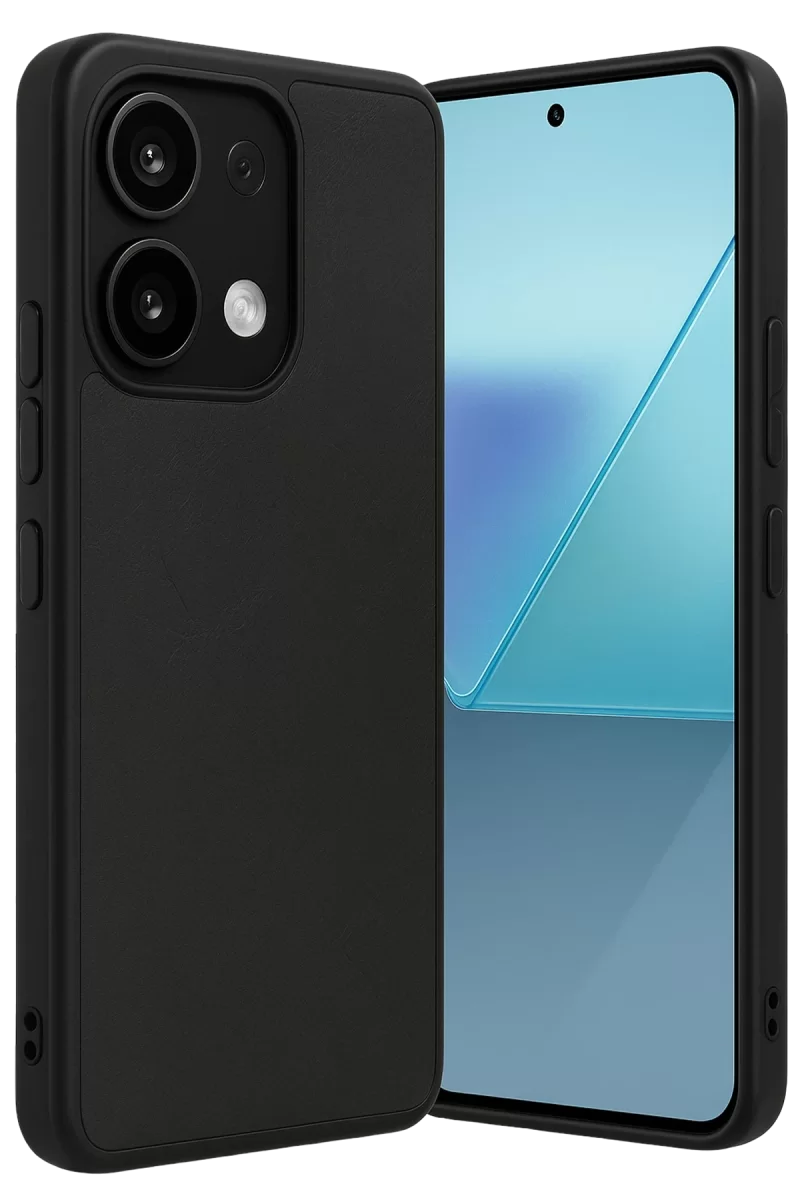 Newface Xiaomi Redmi Note 13 4G Kılıf Aras Deri Kapak - Siyah