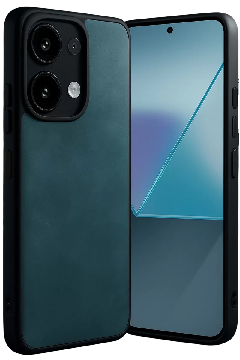 Newface Xiaomi Redmi Note 13 4G Kılıf Aras Deri Kapak - Koyu Yeşil