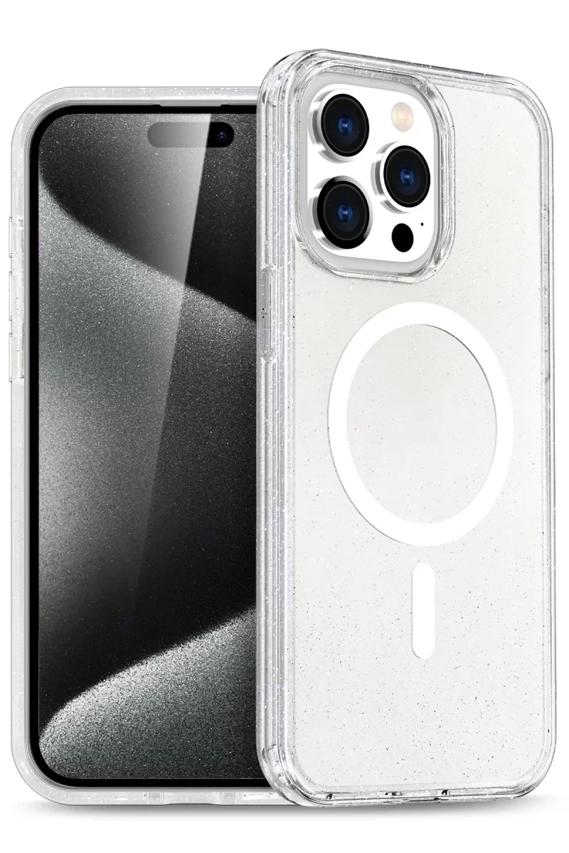 Newface Apple iPhone 14 Pro Kılıf Star Magsafe Kapak - Şeffaf