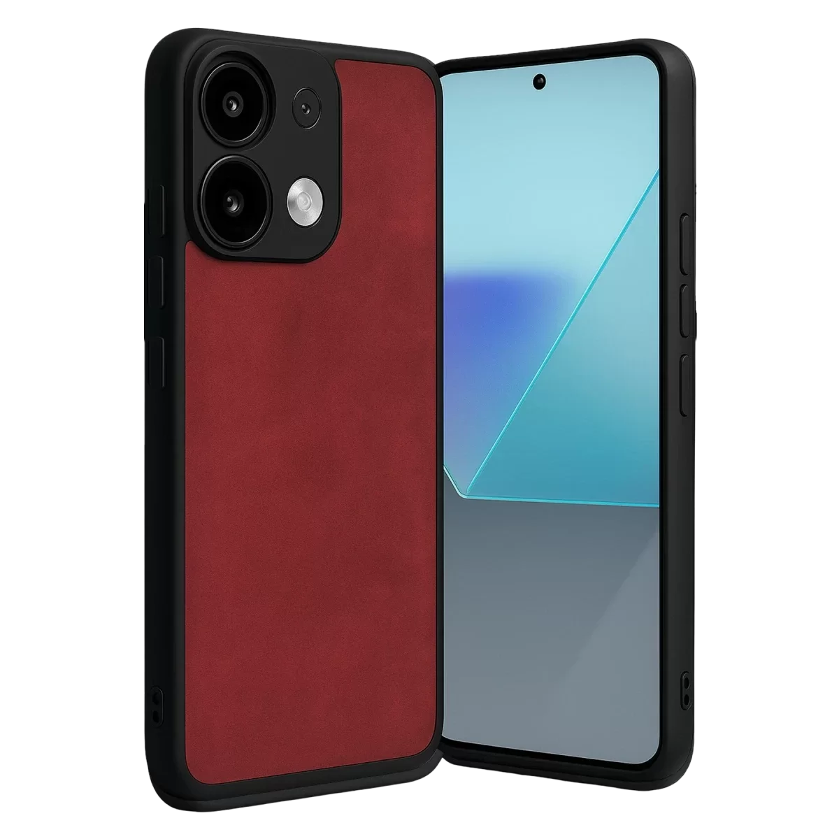 Newface Xiaomi Redmi Note 13 Pro 5G Kılıf Aras Deri Kapak - Kırmızı