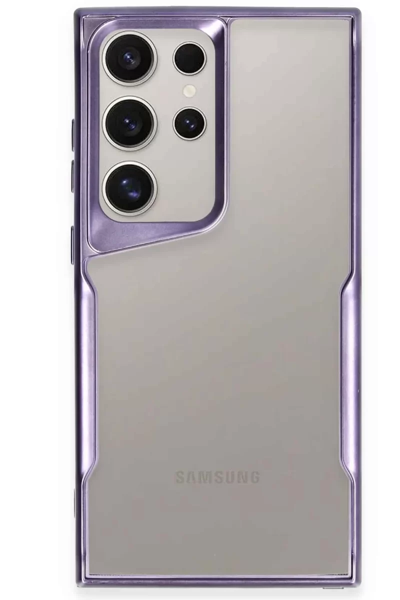 Newface Samsung Galaxy S23 Ultra Kılıf Boyi Silikon Kapak - Derin Mor