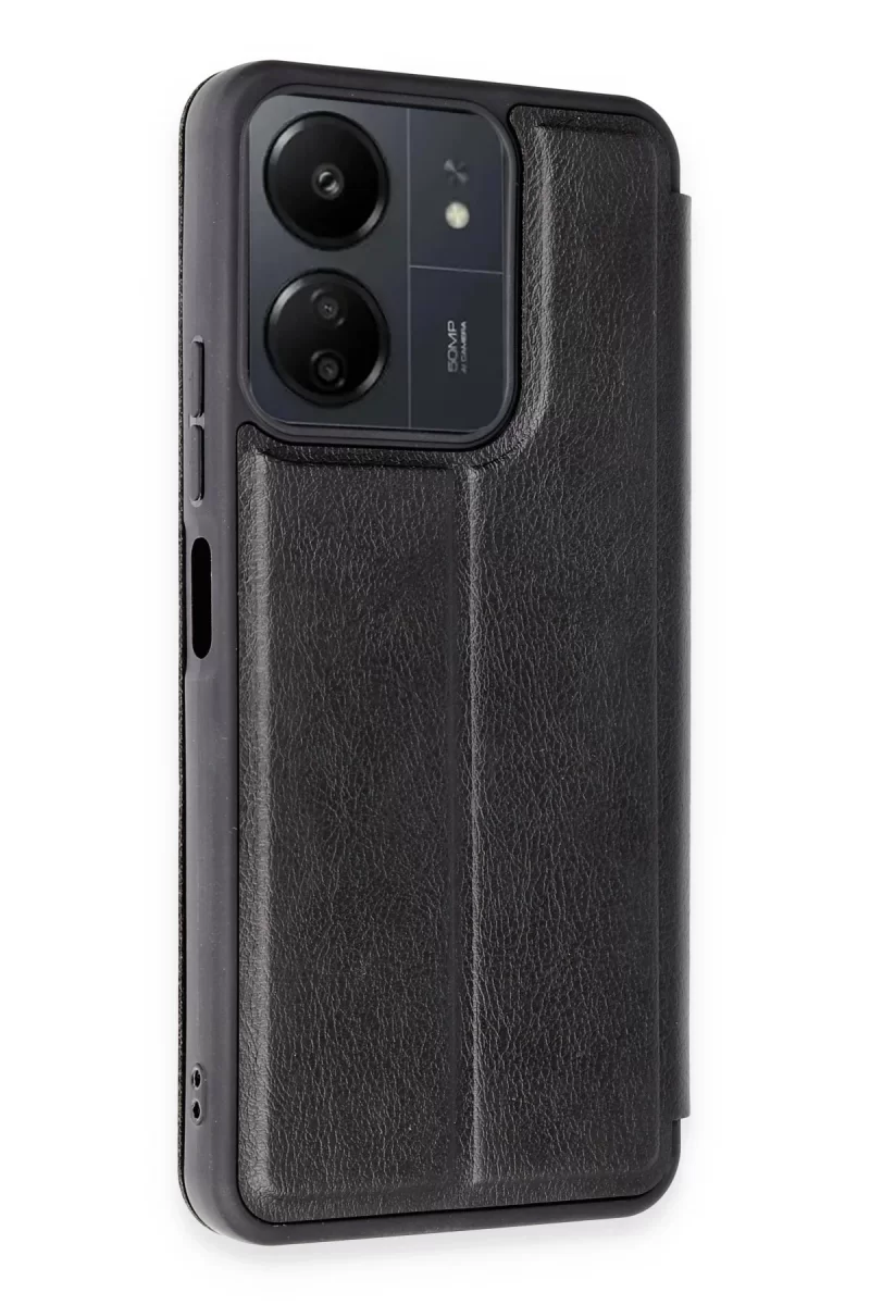 Newface Xiaomi Redmi 13C Kılıf Flip Cover - Siyah