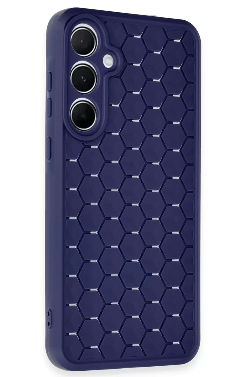 Newface Samsung Galaxy A55 5G Kılıf Petek Silikon Kapak - Lacivert