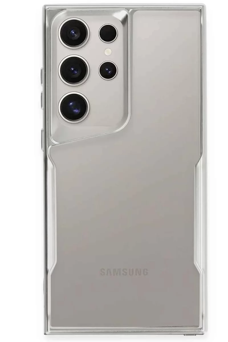 Newface Samsung Galaxy S24 Ultra Kılıf Boyi Silikon Kapak - Gümüş