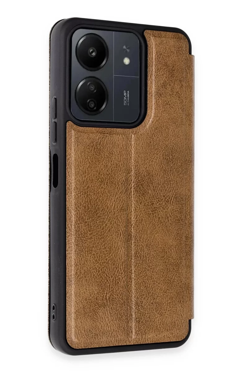 Newface Xiaomi Redmi 13C Kılıf Flip Cover - Taba
