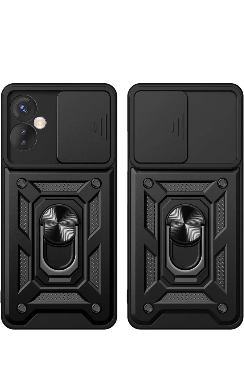 Newface İnfinix Hot 30 5G Kılıf Pars Lens Yüzüklü Silikon - Kırmızı