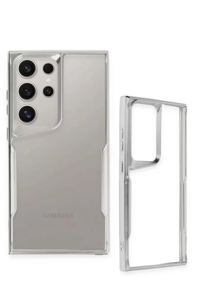 Newface Samsung Galaxy S24 Ultra Kılıf Boyi Silikon Kapak - Titan Gri