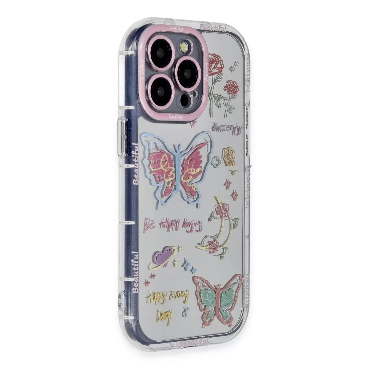 Newface Apple iPhone 15 Pro Max Kılıf Reflexion Desenli Kapak - Desen 8