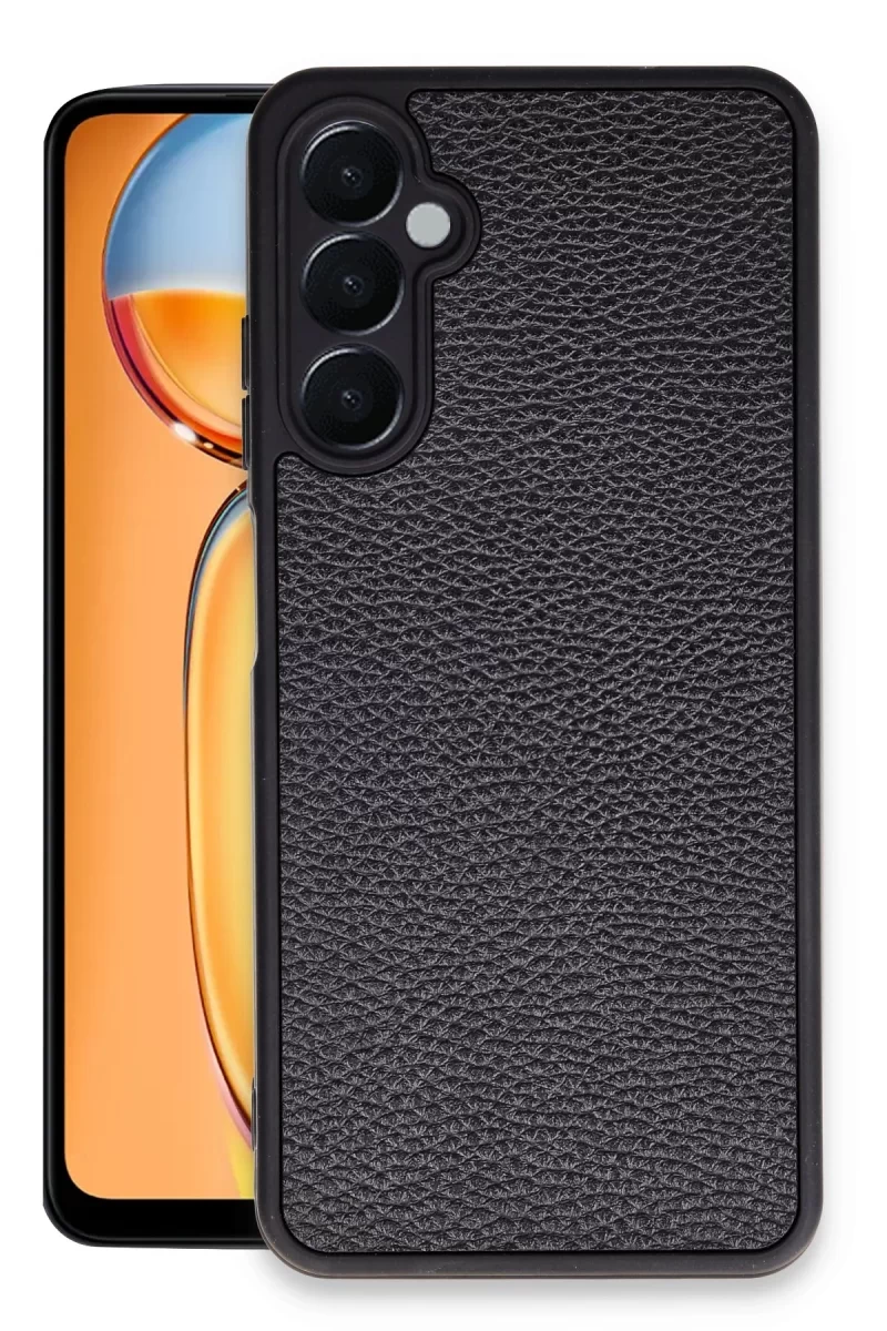 Newface Samsung Galaxy M15 Kılıf Aras Deri Kapak - Siyah